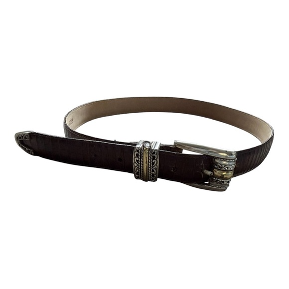 Brighton Accessories - Vintage western Brighton brown leather belt with gold and silver buckle